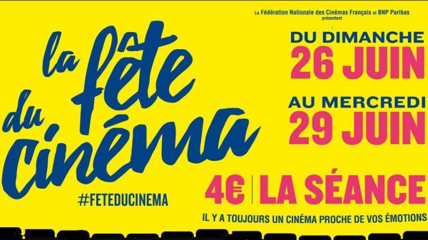 La Fête du Cinéma 2016 du 26 au 29 juin